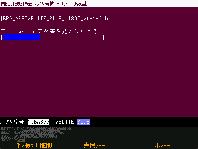 書換中画面の例